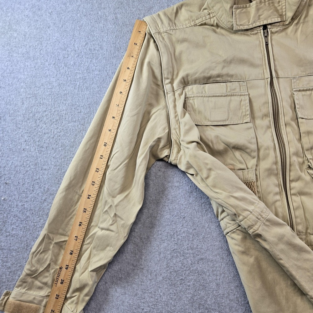 Vintage Lauren Ralph Lauren Jacket Womens M Beige Cotton Twill Military Zip - Picture 12 of 16